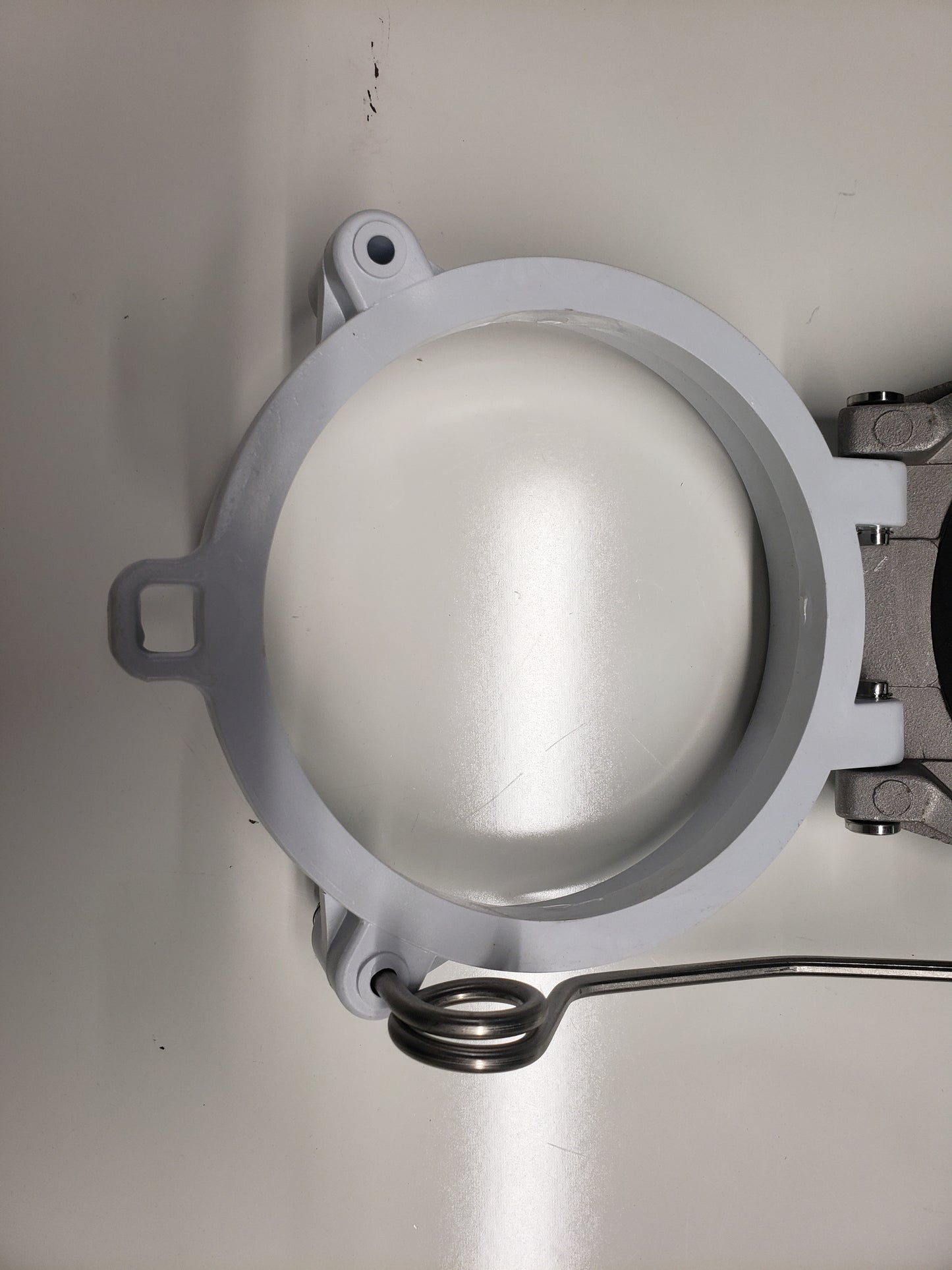 6" HD Aluminum Door Assembled Work Ready Tube Door Solvent Weld Ring Exclusive Pro - Schedule 40 Conduit Storage System - Exclusive Molded PVC Ring and Attached Alloy