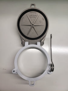 6" HD Aluminum Door Assembled Work Ready Tube Door Solvent Weld Ring Exclusive Pro - Schedule 40 Conduit Storage System - Exclusive Molded PVC Ring and Attached Alloy 