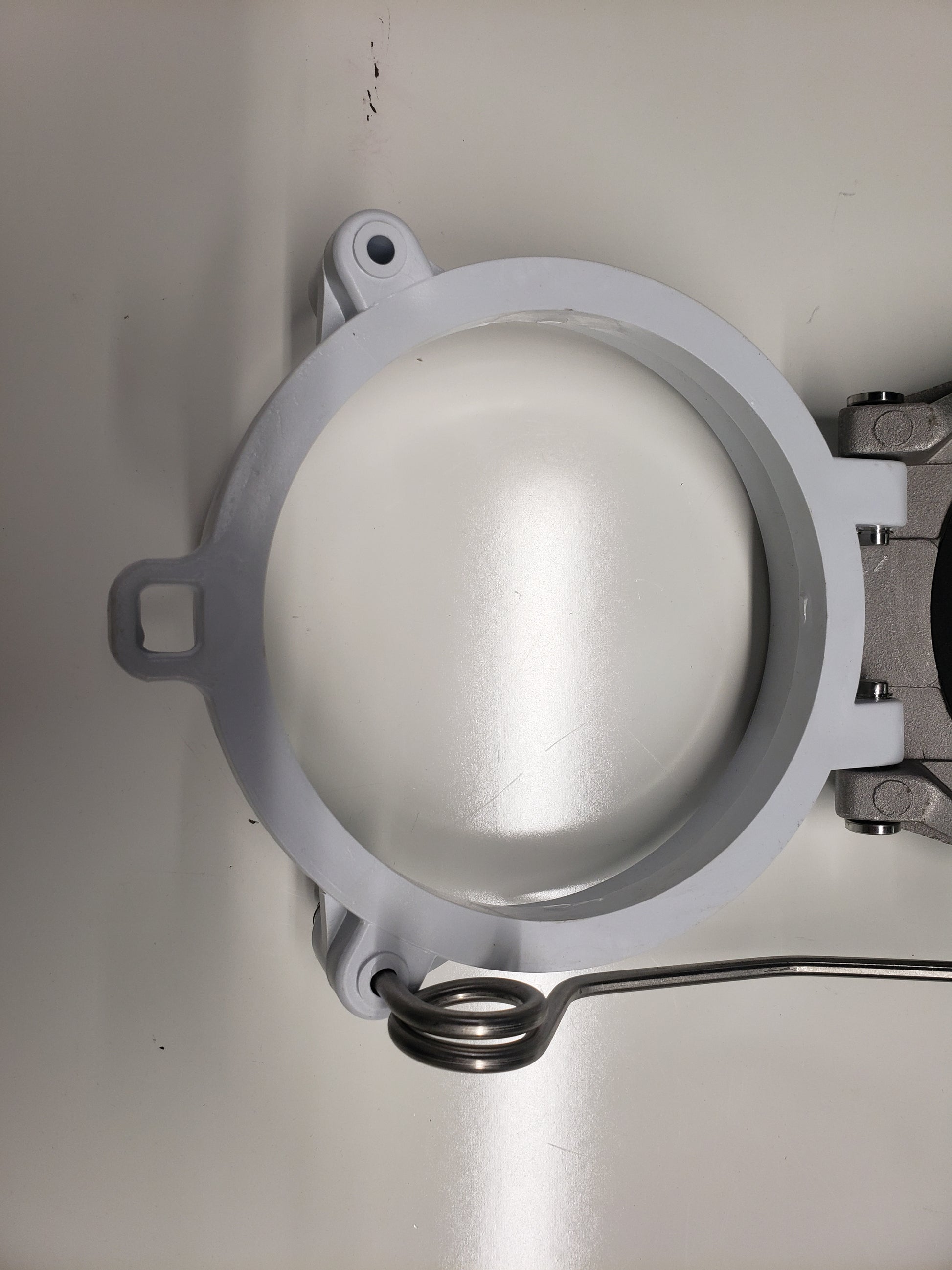 6" HD Aluminum Door Assembled Work Ready Tube Door Solvent Weld Ring Exclusive Pro - Schedule 40 Conduit Storage System - Exclusive Molded PVC Ring and Attached Alloy 